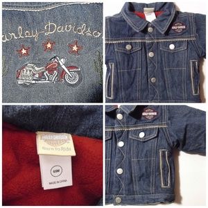 Harley Davidson Lined Jean Jacket 6-9 Month